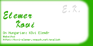 elemer kovi business card