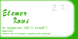 elemer kovi business card